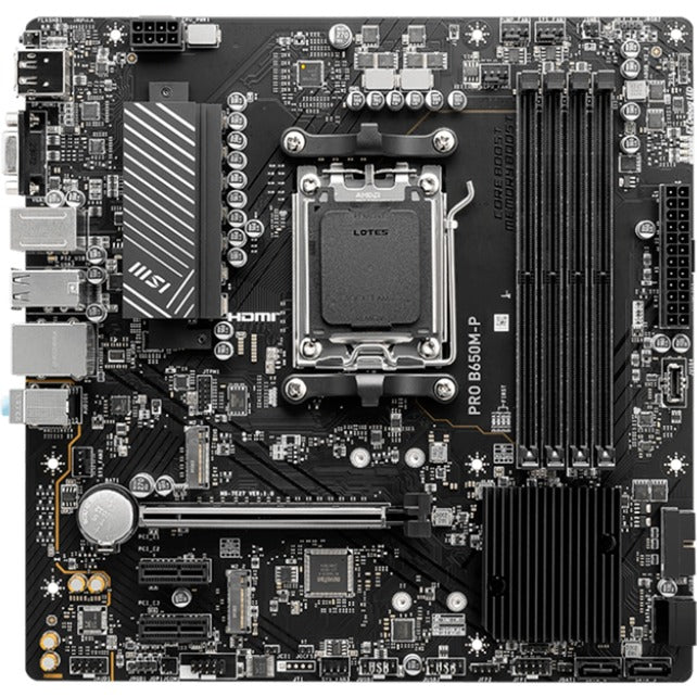 MSI pro b650m-p socket am5 moederbord (zwart, raid, 2.5 gb-lan, sound, µatx)