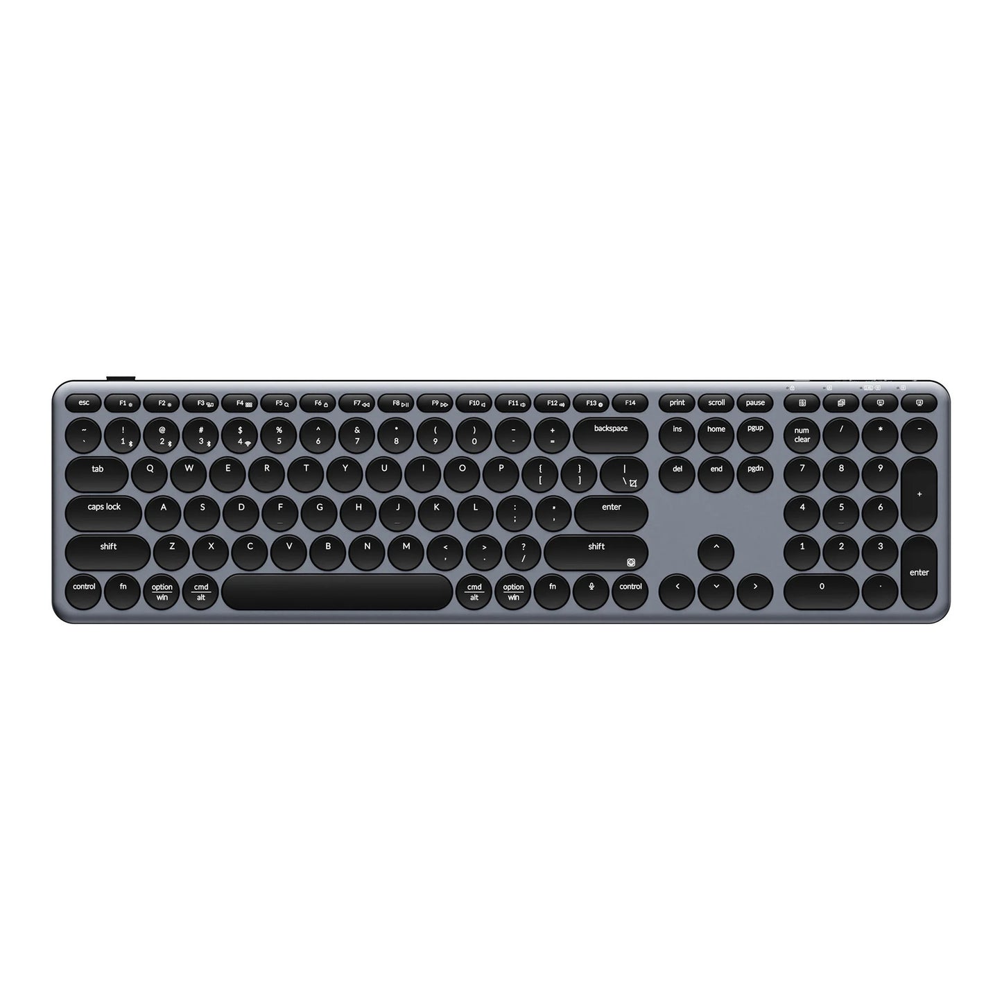 Keychron b5 pro-k1 toetsenbord (grijs, us lay-out (qwerty), scissor switches, 100%, abs keycaps, 2.4 ghz bluetooth usb)