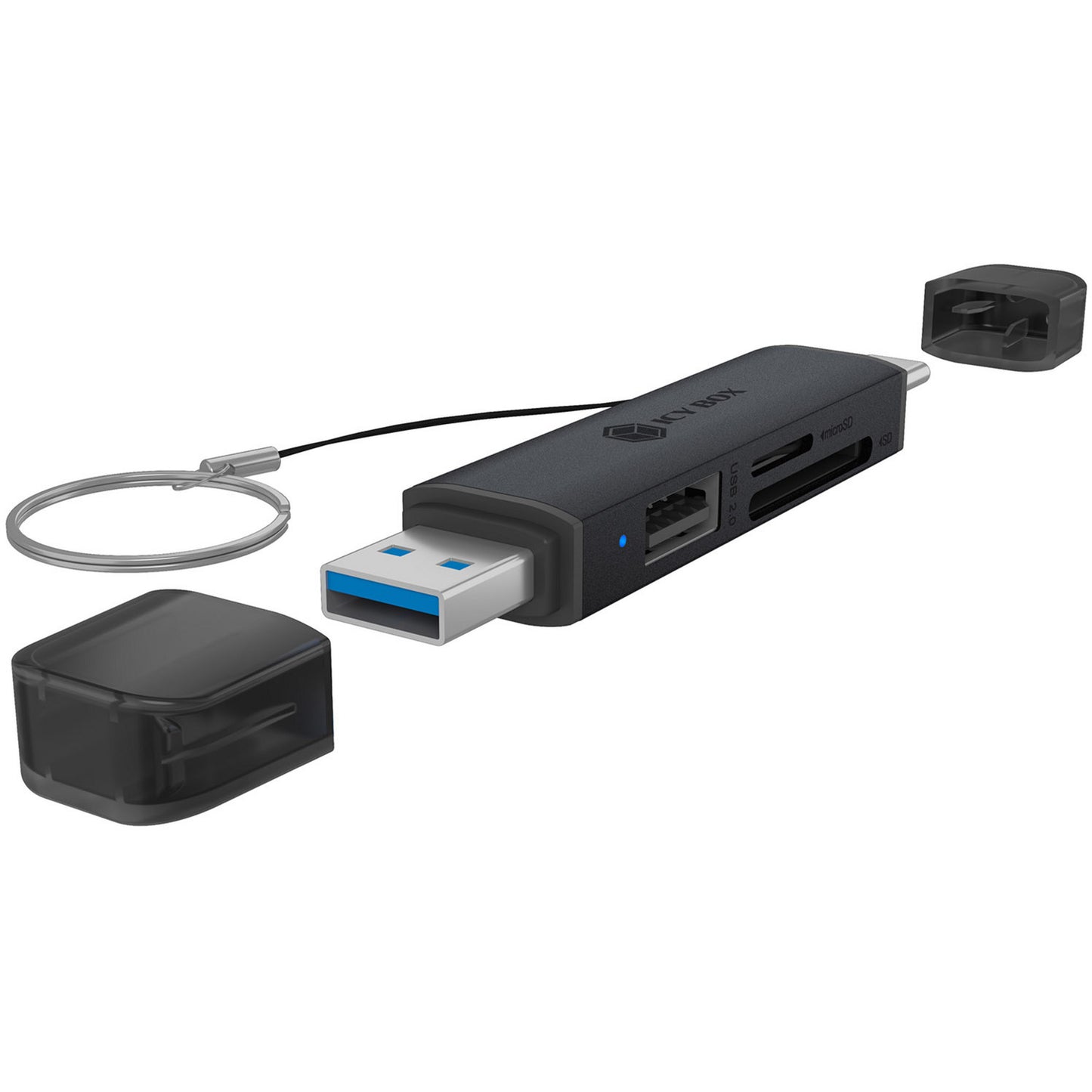 ICY BOX ib-cr203-cu3 3-in-1 kaartlezer (zwart)