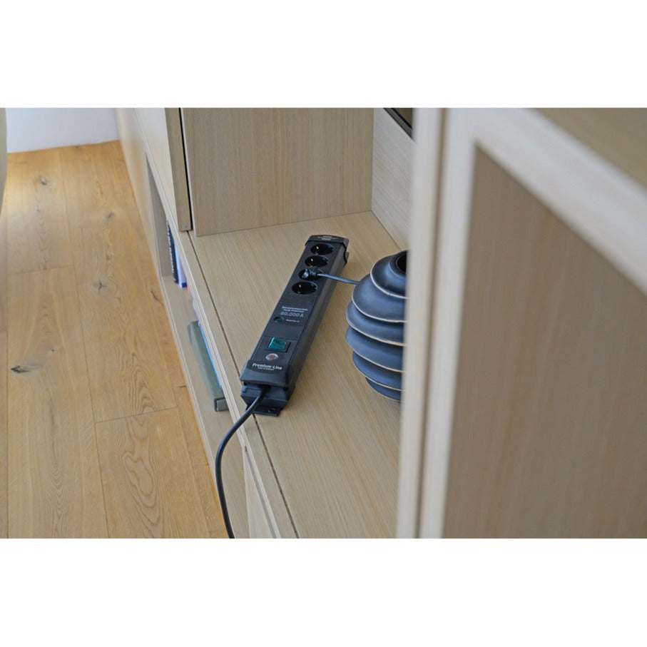 Brennenstuhl premium-line stekkerdoos 4-voudig stekkerdoos (zwart, 1,8 meter, 60.000a overspanningsbeveiliging)