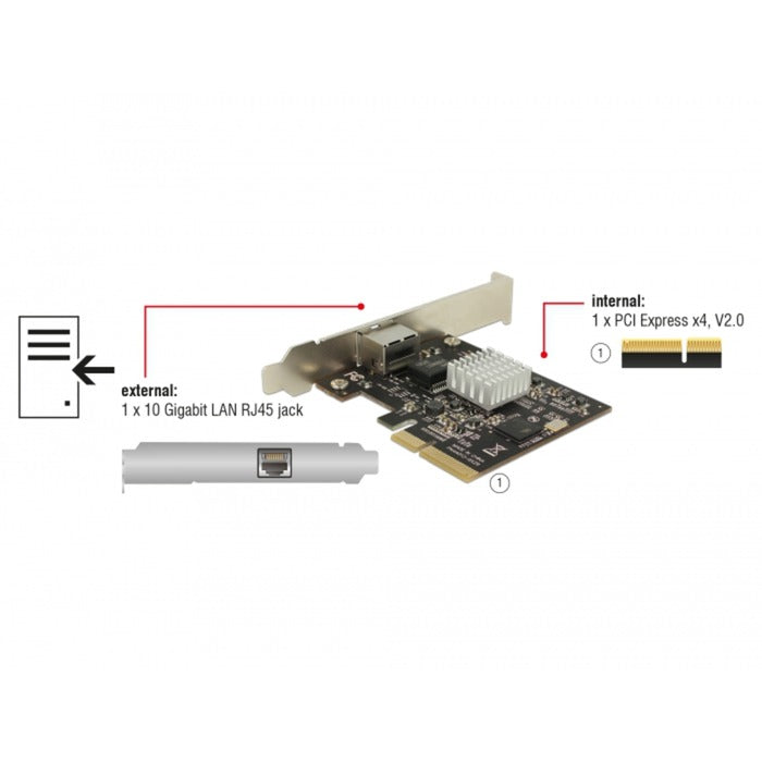 DeLOCK pci express card > 1 x 10 gigabit lan nbase-t rj45 netwerkadapter