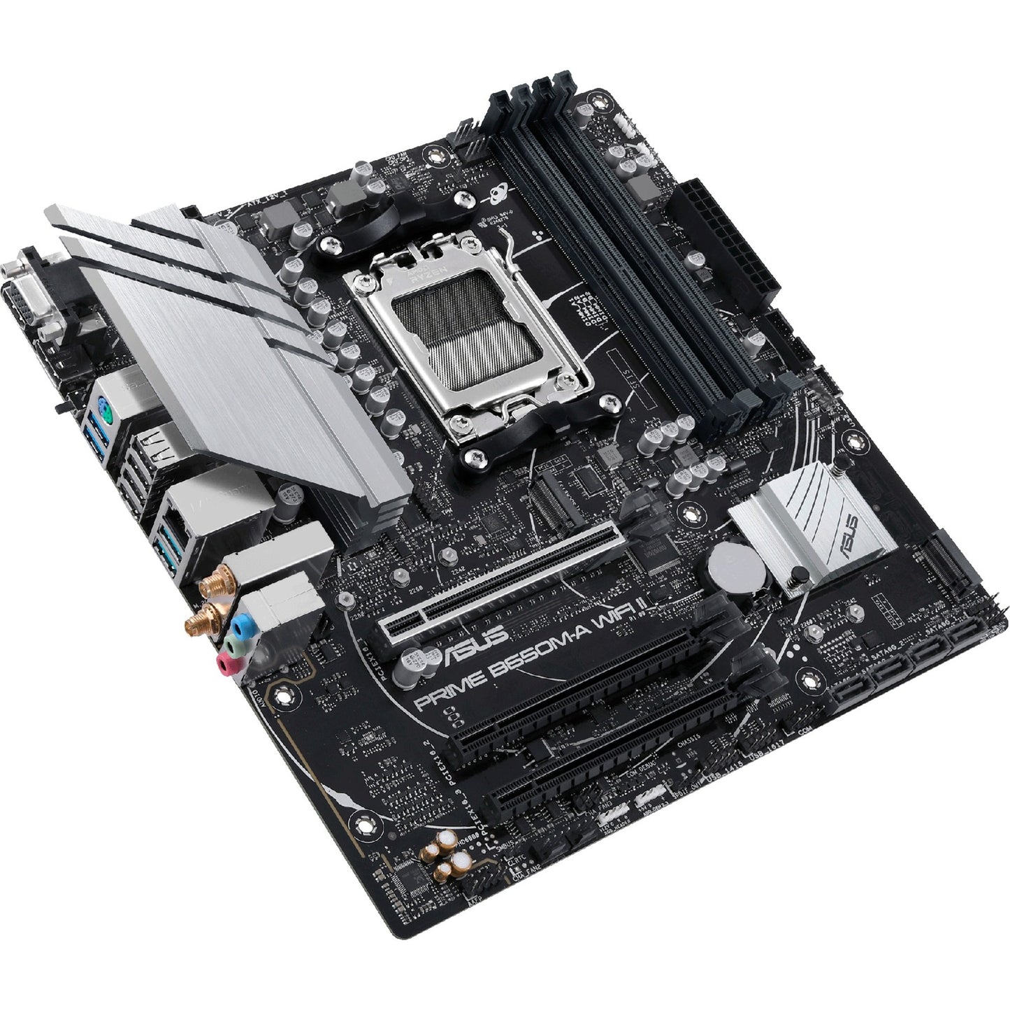ASUS prime b650m-a wifi ii socket am5 moederbord (zwart, raid, 2,5gb-lan, wlan, bt, sound, µatx)