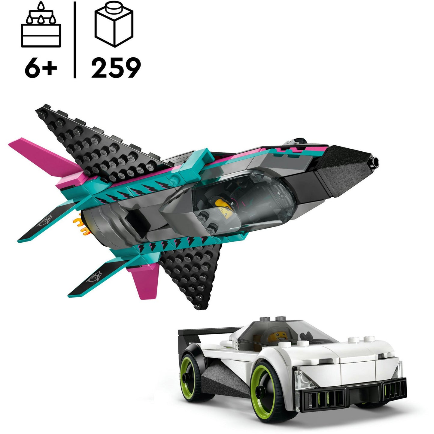 LEGO city 60489 straalvliegtuig vs. sportauto