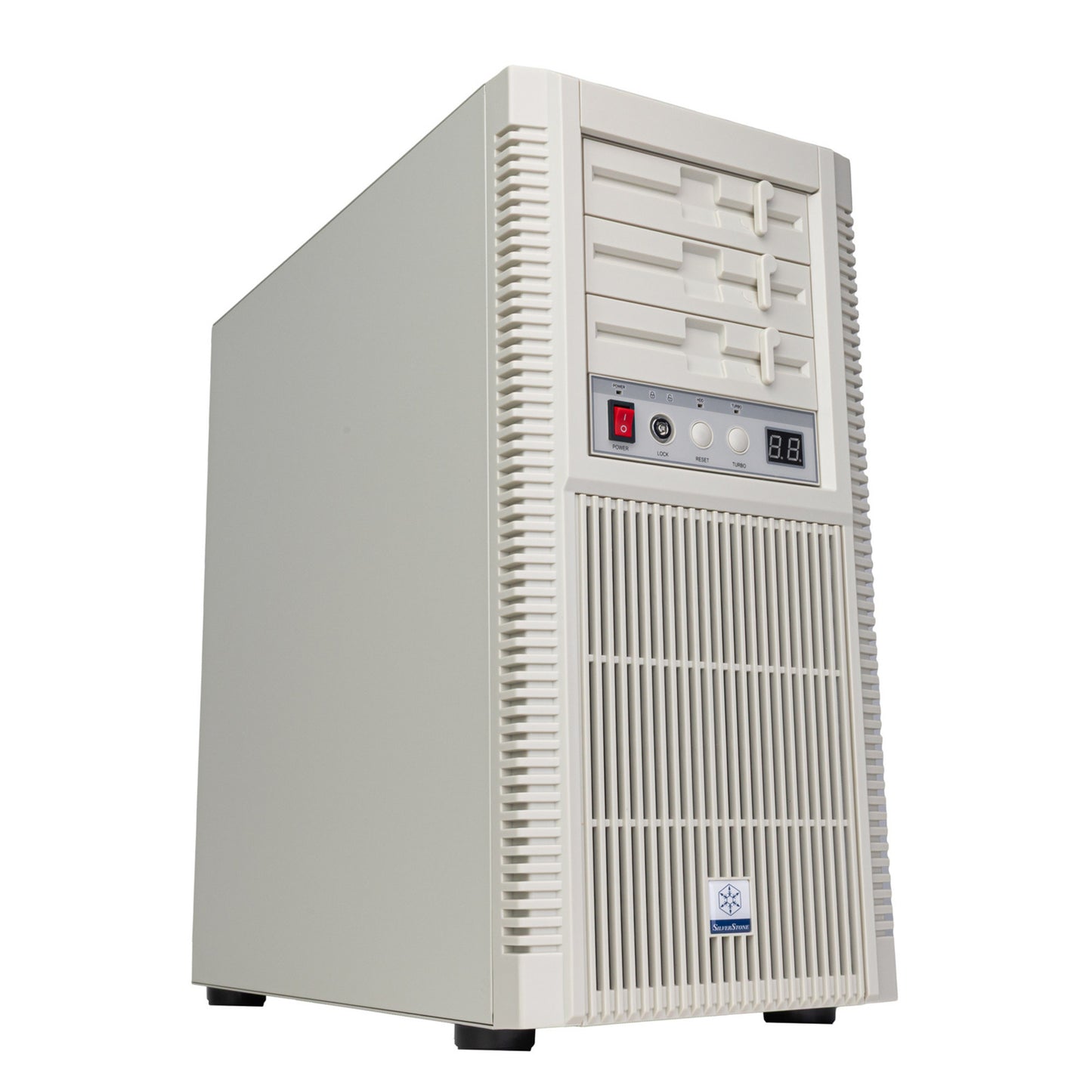 SilverStone flp02 midi tower behuizing (wit | 2x usb-a | 1x usb-c)