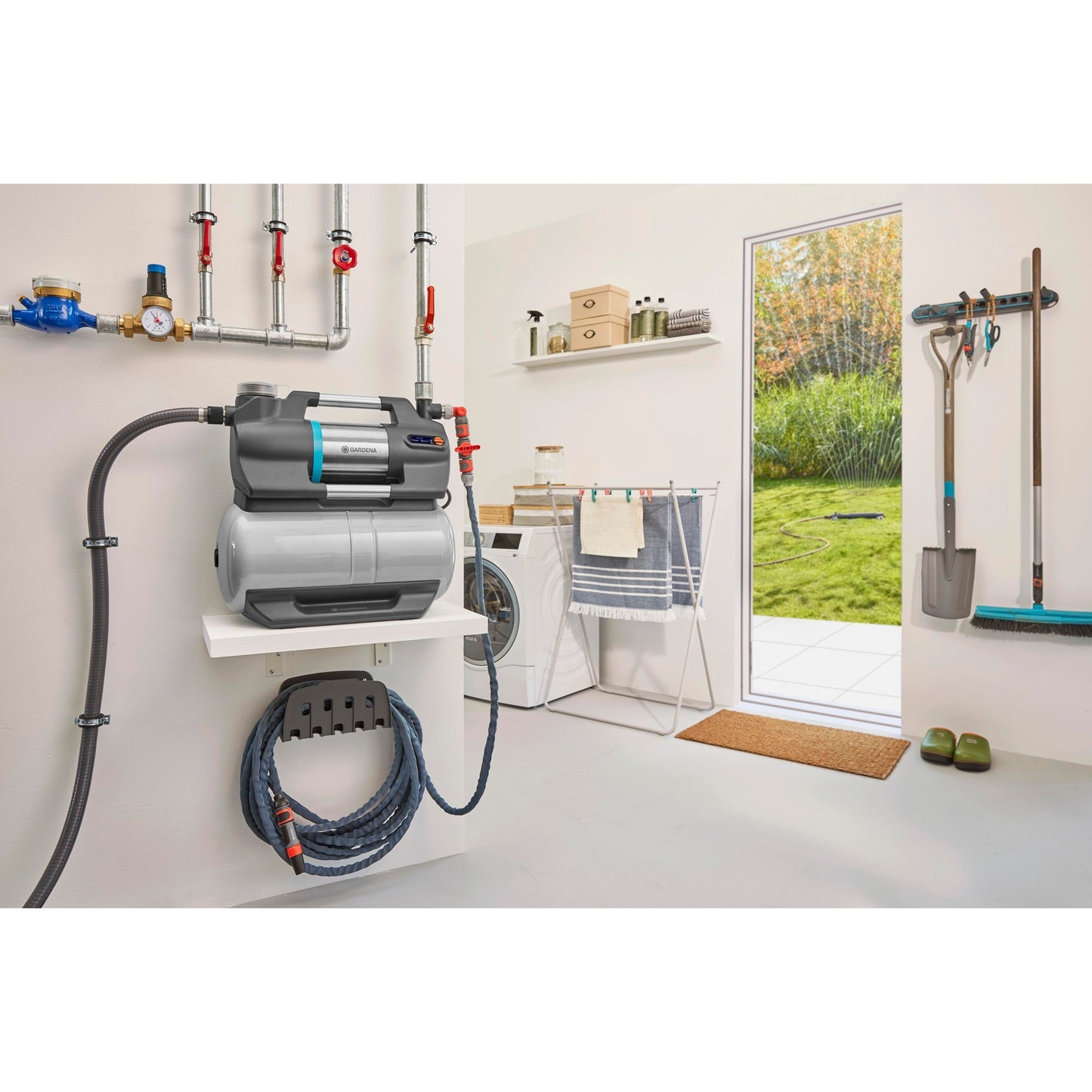 GARDENA hydrofoorpomp 5600 silentcomfort (grijs roestvrij staal, bluetooth)
