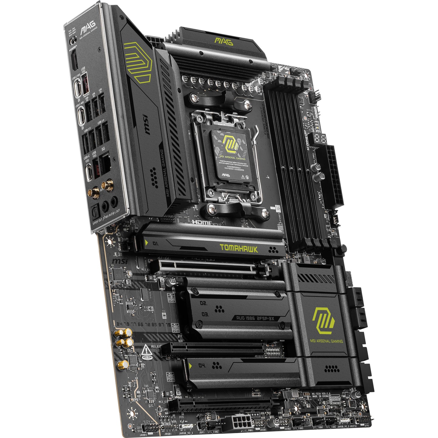 MSI mag x870e tomahawk wifi socket am5 moederbord (zwart, 5gb-lan, wi-fi 7, bt, sound, atx)