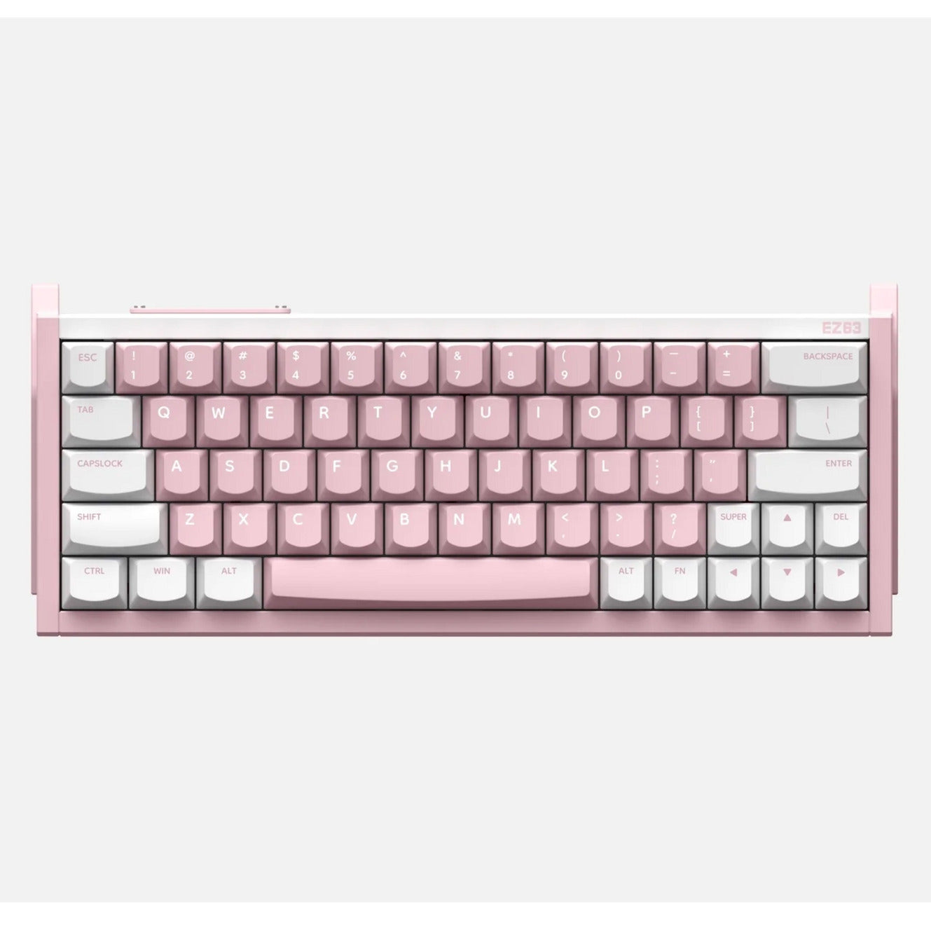 Iqunix EZ63 Pink Magnetic Switch Gaming HE Keyboard (Wit, US lay-out (QWERTY), Gateron Magnetic Jade Pro, 60%, RGB, Double Shot PBT Keycaps)