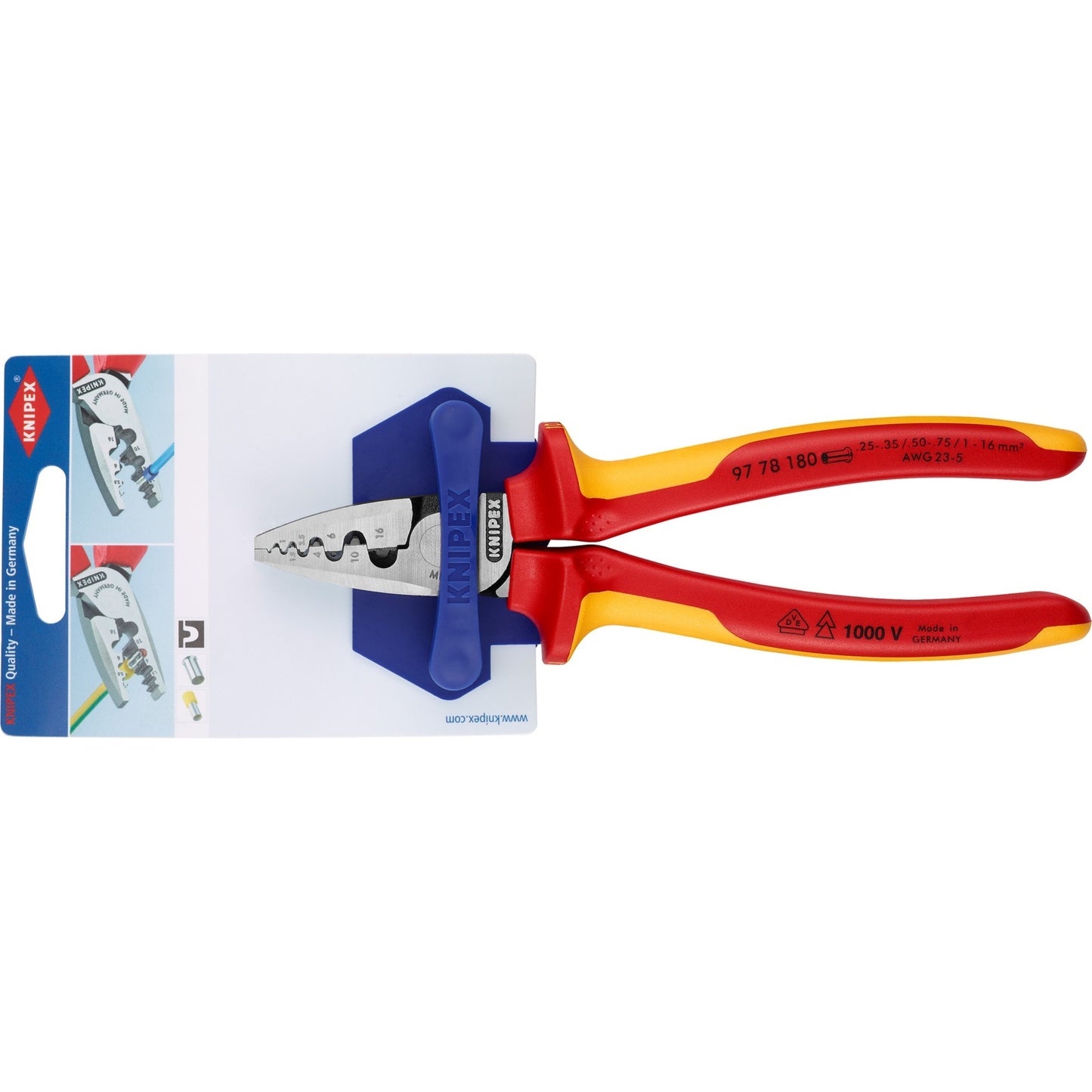 KNIPEX krimptang voor adereindhulzen vde 9778180