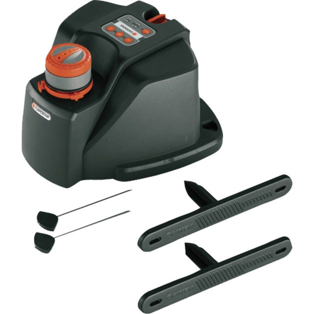 GARDENA comfort mobiele multi-instelbare sproeier aquacontour automatic bewateringsautomaat (grijs oranje, 8133-20)