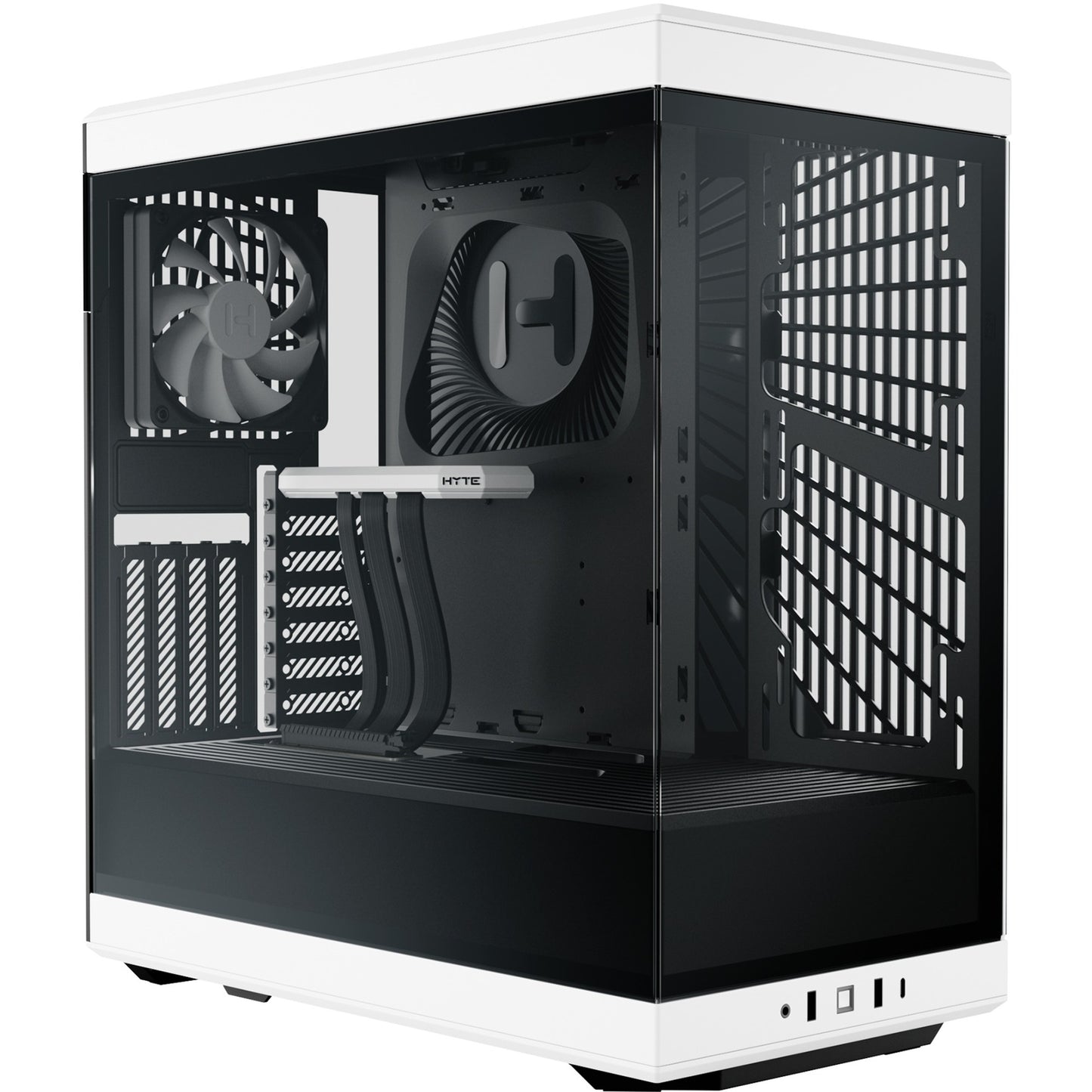 HYTE y40 midi tower behuizing (wit zwart | 2x usb-a | 1x usb-c | tempered glass)
