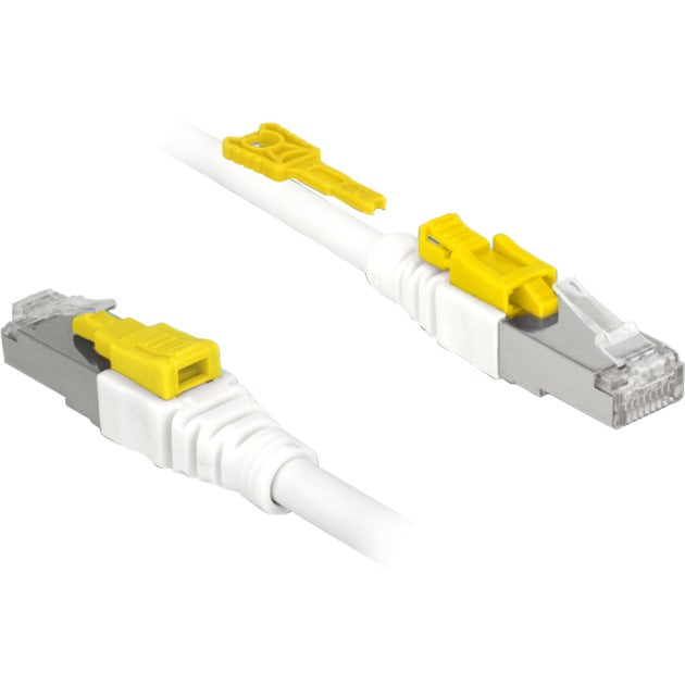 DeLOCK patchkabel rj-45 secure met cat.6a (wit, 85331, 1 meter)