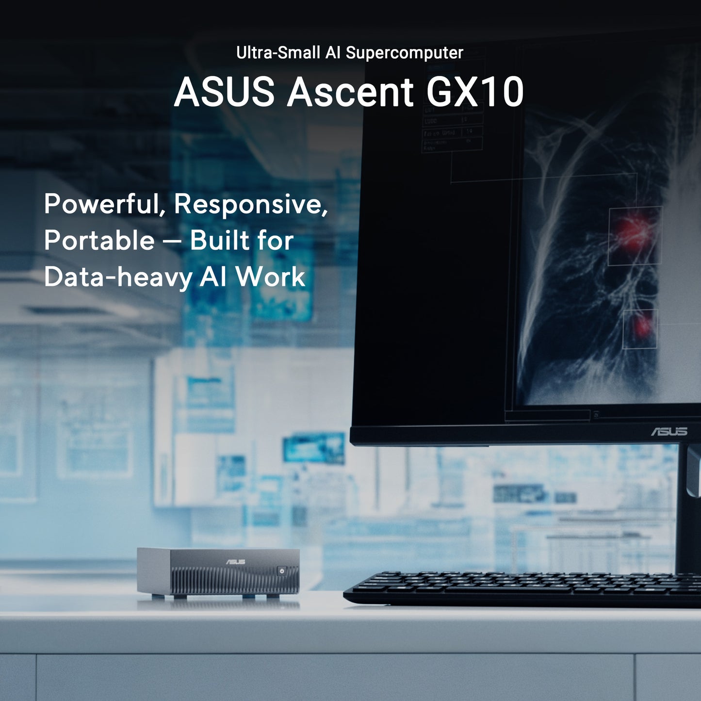 ASUS ascent gx10 arm v9.2-a 128 2 mini-pc (donkergrijs | nvidia gb10 grace blackwell | dgx spark | nvlink-c2c | 128 gb | 2 tb ssd)