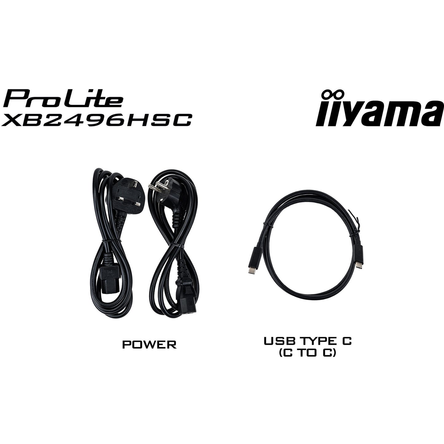 Iiyama prolite xb2496hsc-b1 24 monitor (zwart (mat), 144 hz, hdmi, usb-c, audio)