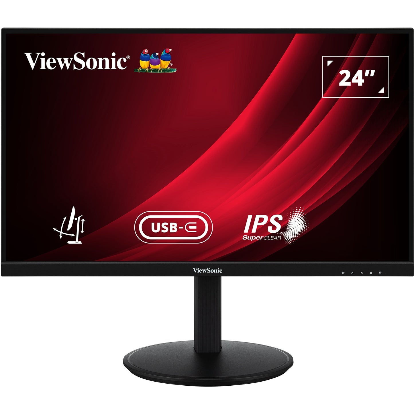 ViewSonic vg2409-mhdu-2 24 monitor (zwart, 1x hdmi, 1x displayport, usb-c, usb-a, usb-b,100 hz)