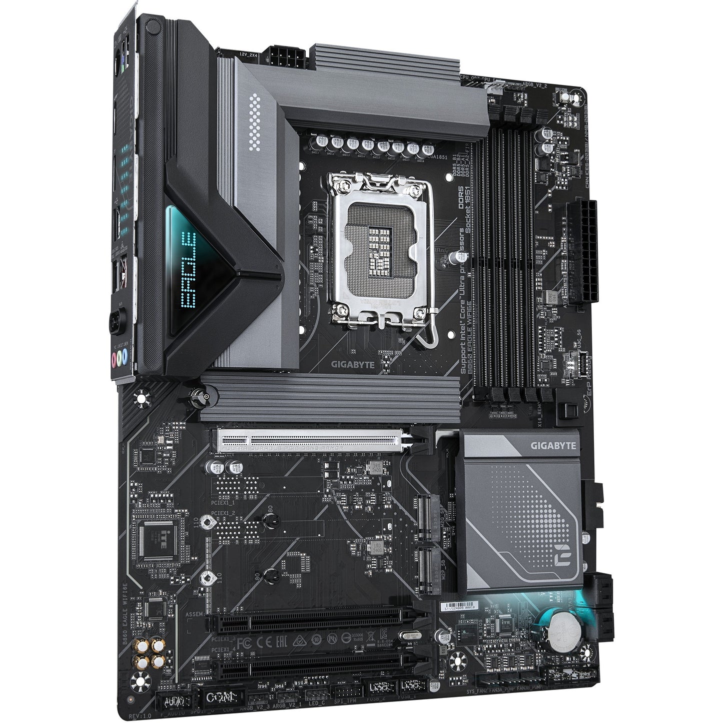 GIGABYTE b860 eagle wifi6e socket 1851 moederbord (raid, 2.5gb-lan, wi-fi 6e, bt, sound, atx)