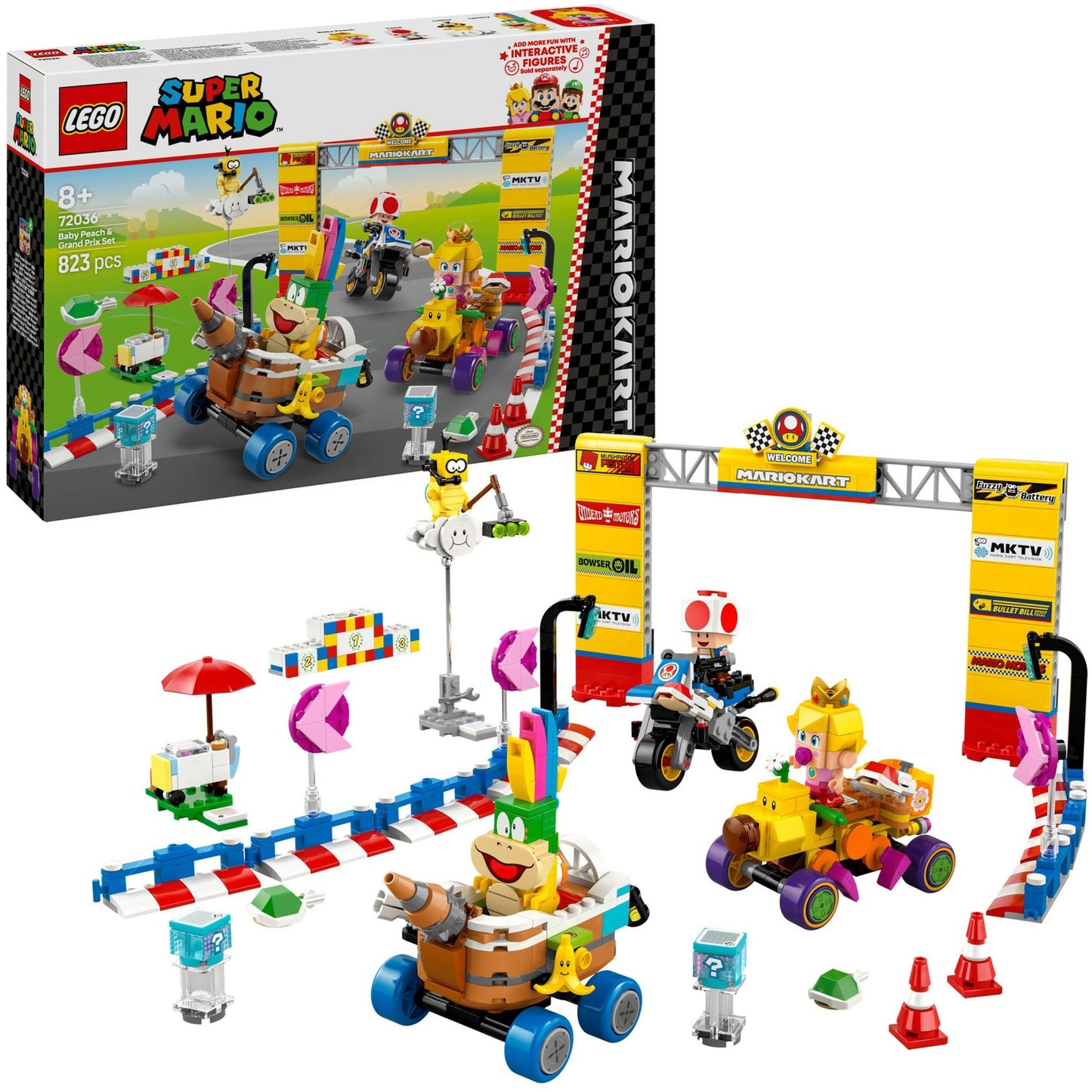 LEGO super mario 72036 mario kart baby peach en grand prix set