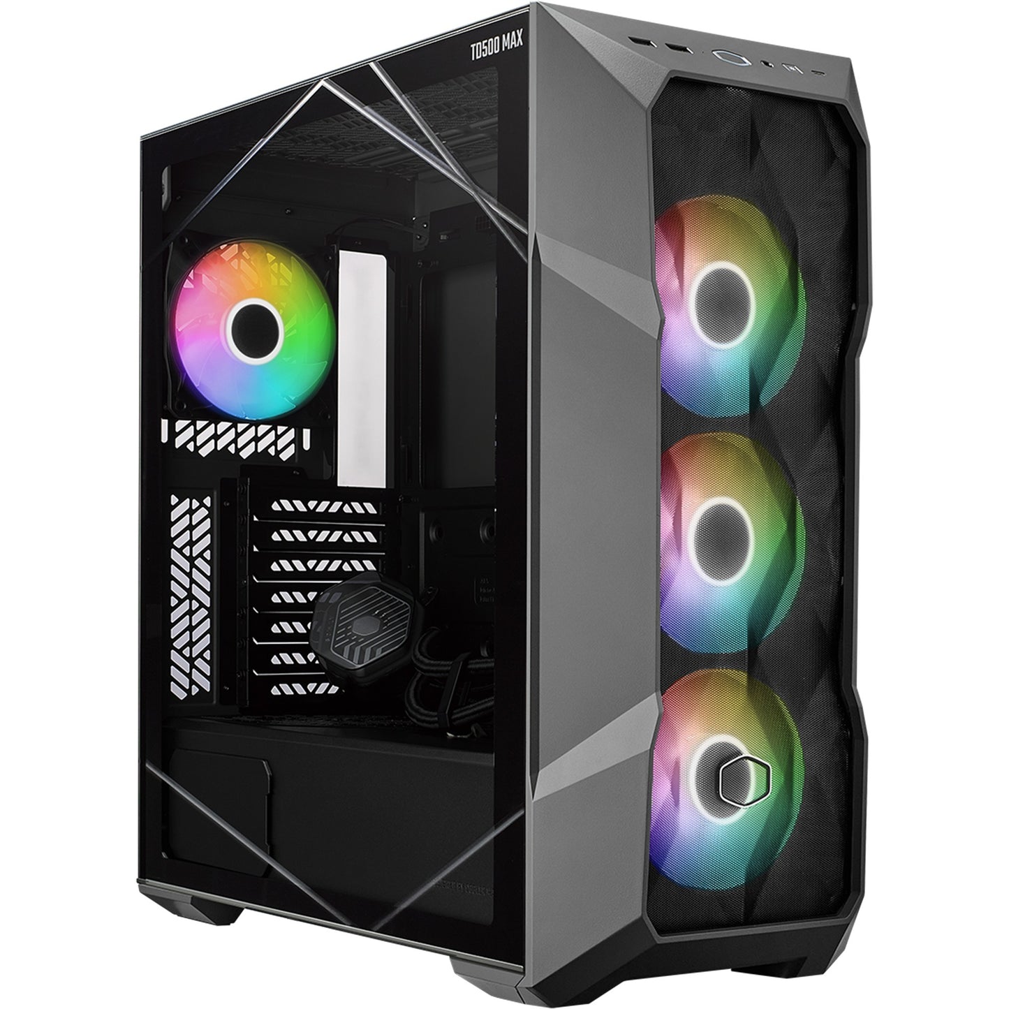 Cooler Master td500 max midi tower behuizing (gunmetal | 2x usb-a | 1x usb-c | rgb | tempered glass)