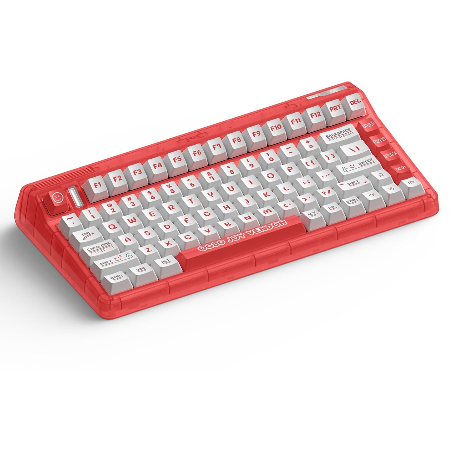 Iqunix OG80 Joy Vendor Wireless Mechanical Keyboard (Rood, US lay-out (QWERTY), IQUNIX Moonstone, 80% (TKL), RGB leds, Hot-swappable, PBT, 2.4GHz | Bluetooth 5.1 | USB-C)