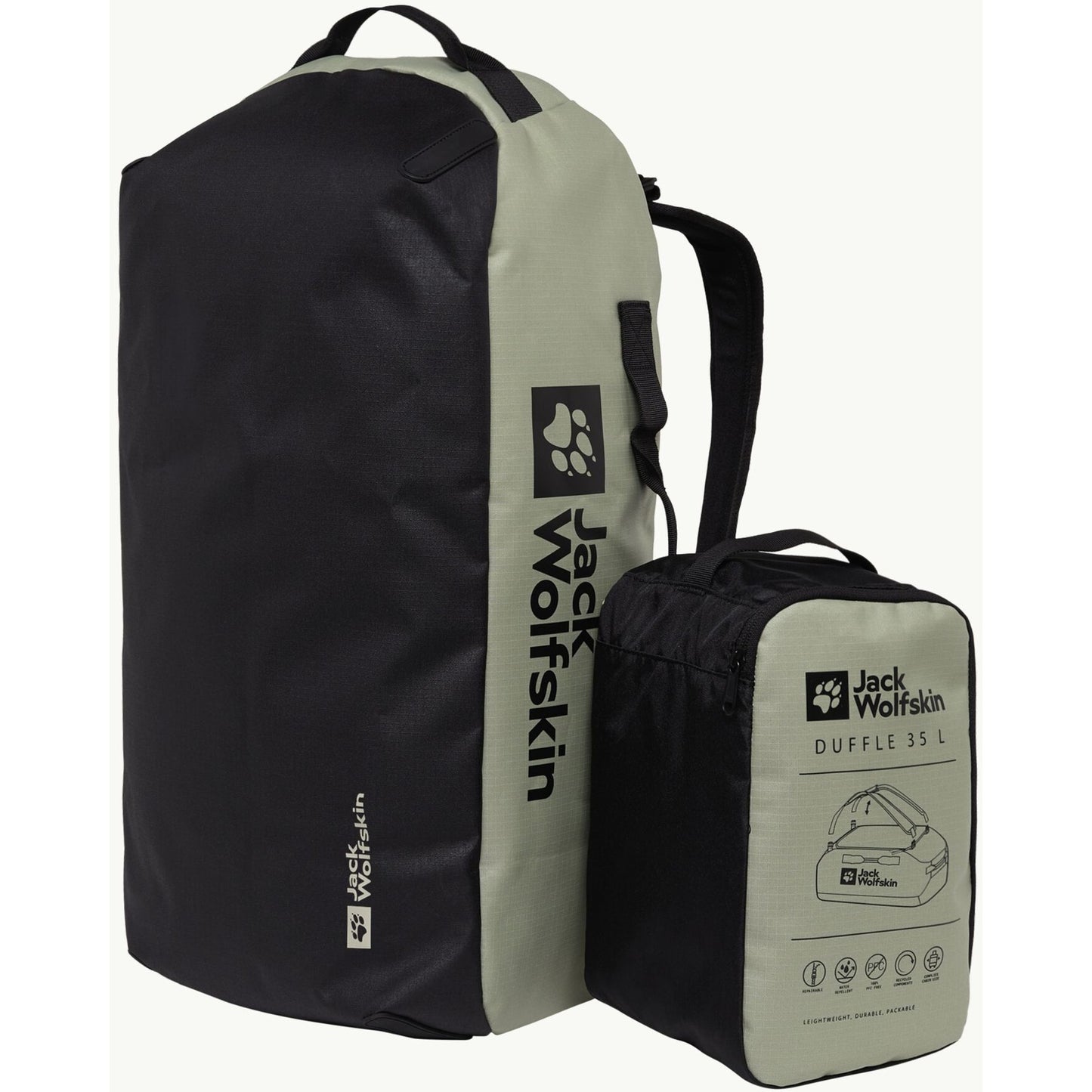 Jack Wolfskin all-in duffle 35 rugzak (lichtgroen, 35 liter)