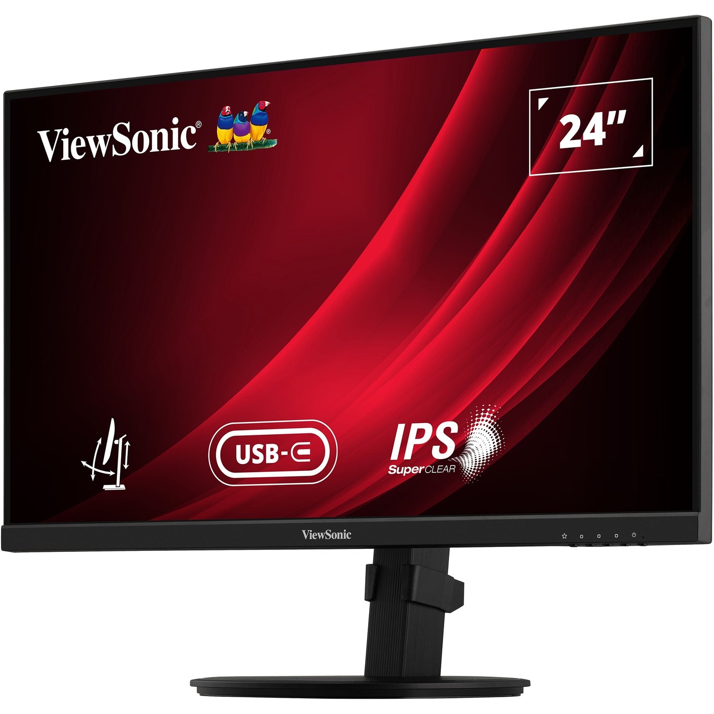 ViewSonic vg2409-mhdu-2 24 monitor (zwart, 1x hdmi, 1x displayport, usb-c, usb-a, usb-b,100 hz)