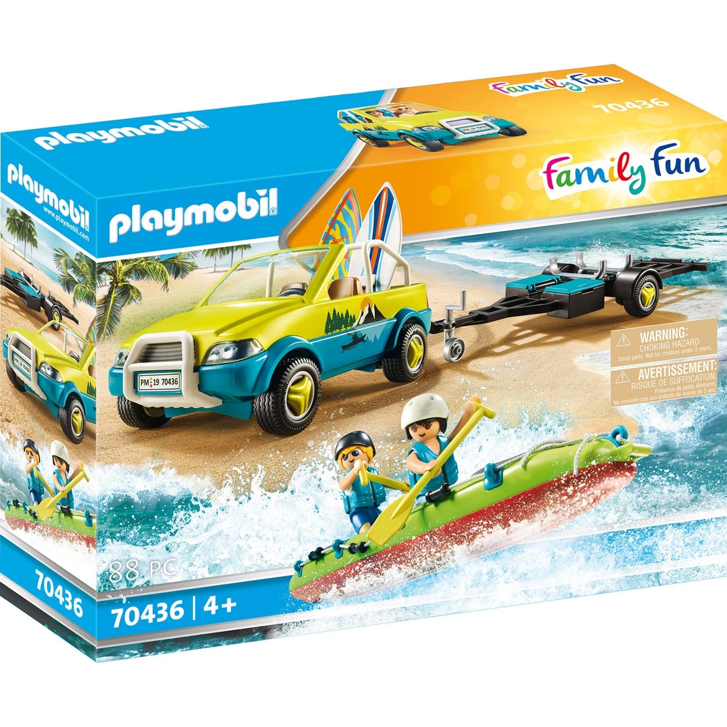 PLAYMOBIL family fun - strandwagen met kano's constructiespeelgoed (70436)