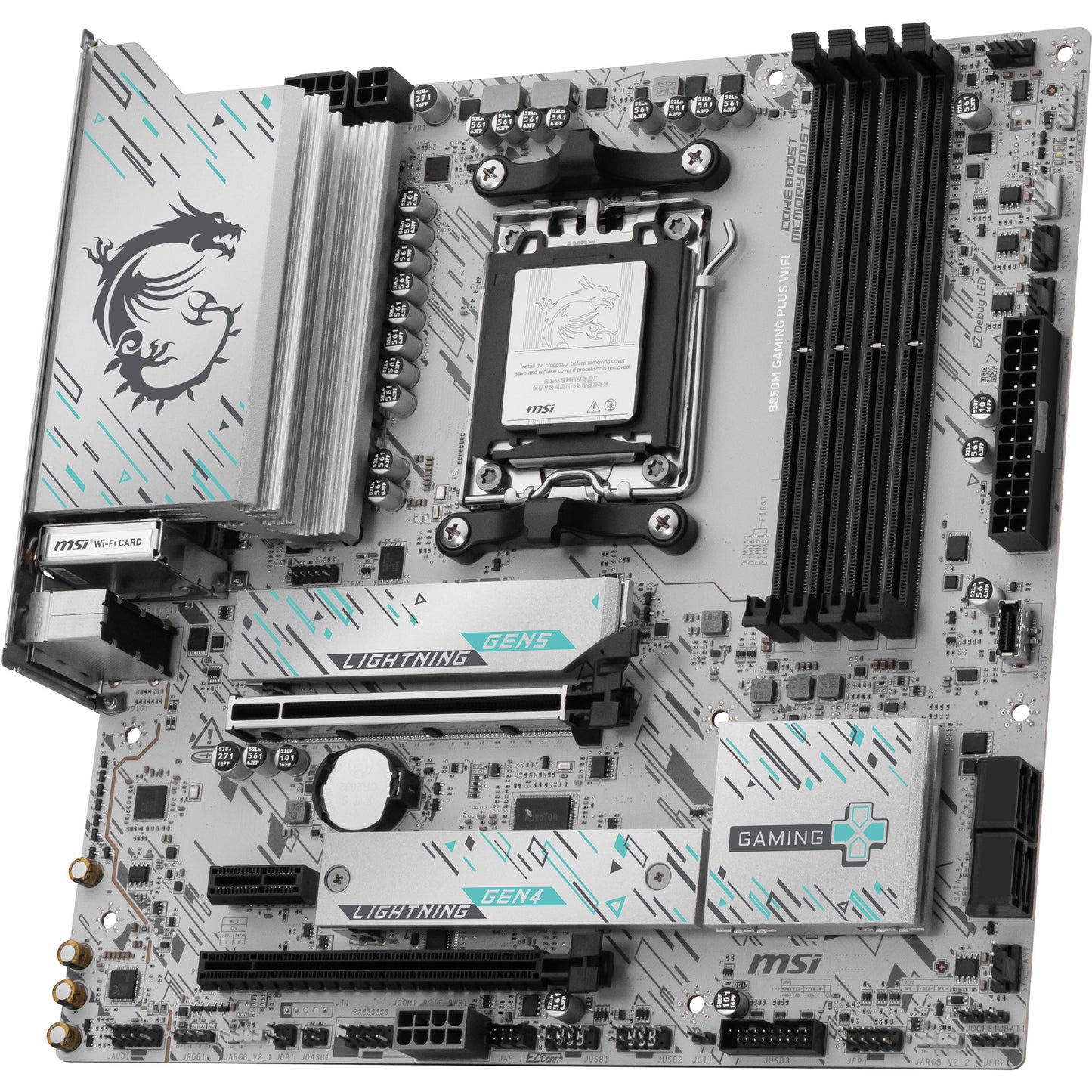 MSI b850m gaming plus wifi socket am5 moederbord (raid, 5gb-lan, wi-fi 7, bt, sound, matx)