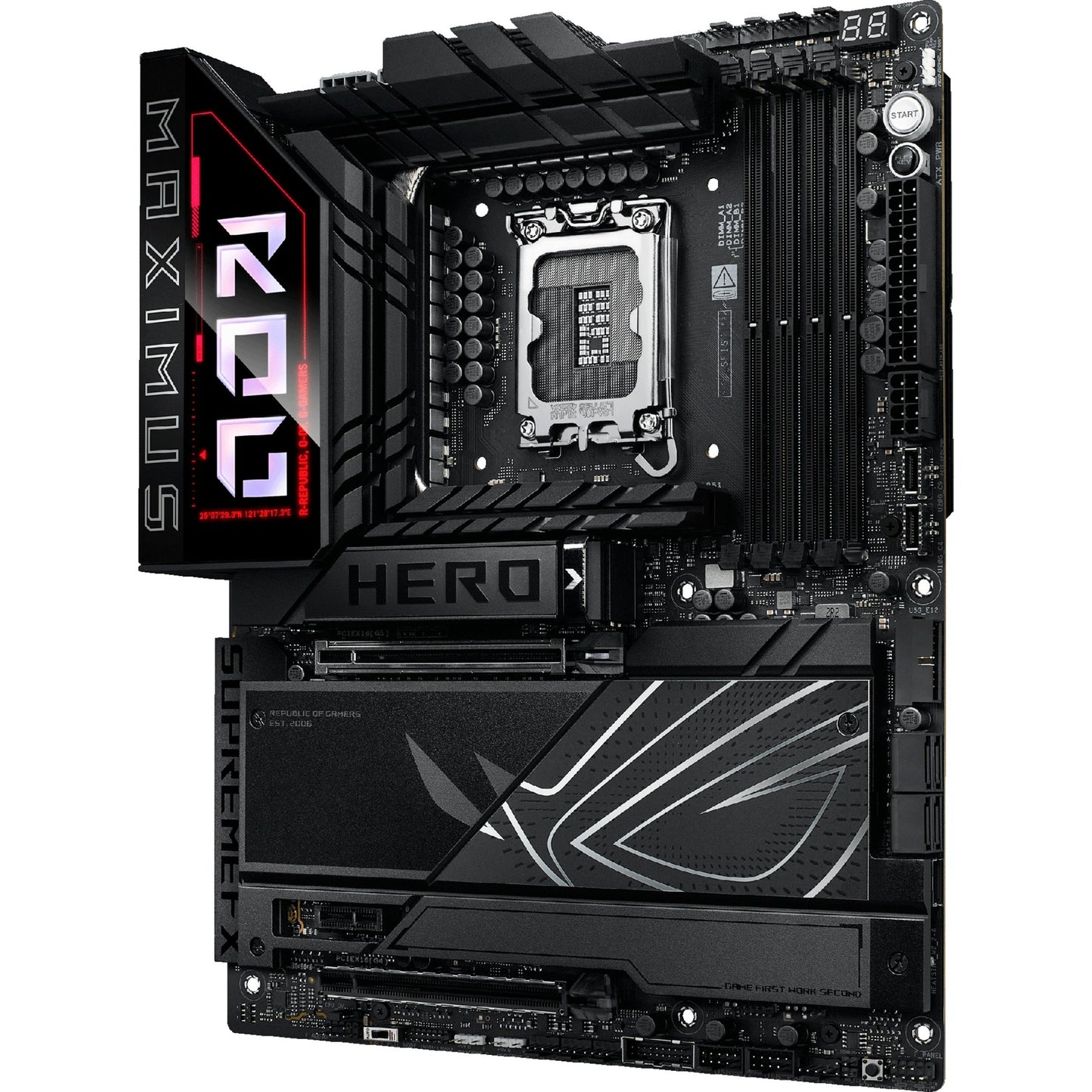 ASUS rog maximus z890 hero socket 1851 moederbord (zwart, raid, 2.5gb-lan, 5gb-lan, wi-fi 7, bt, sound, atx)