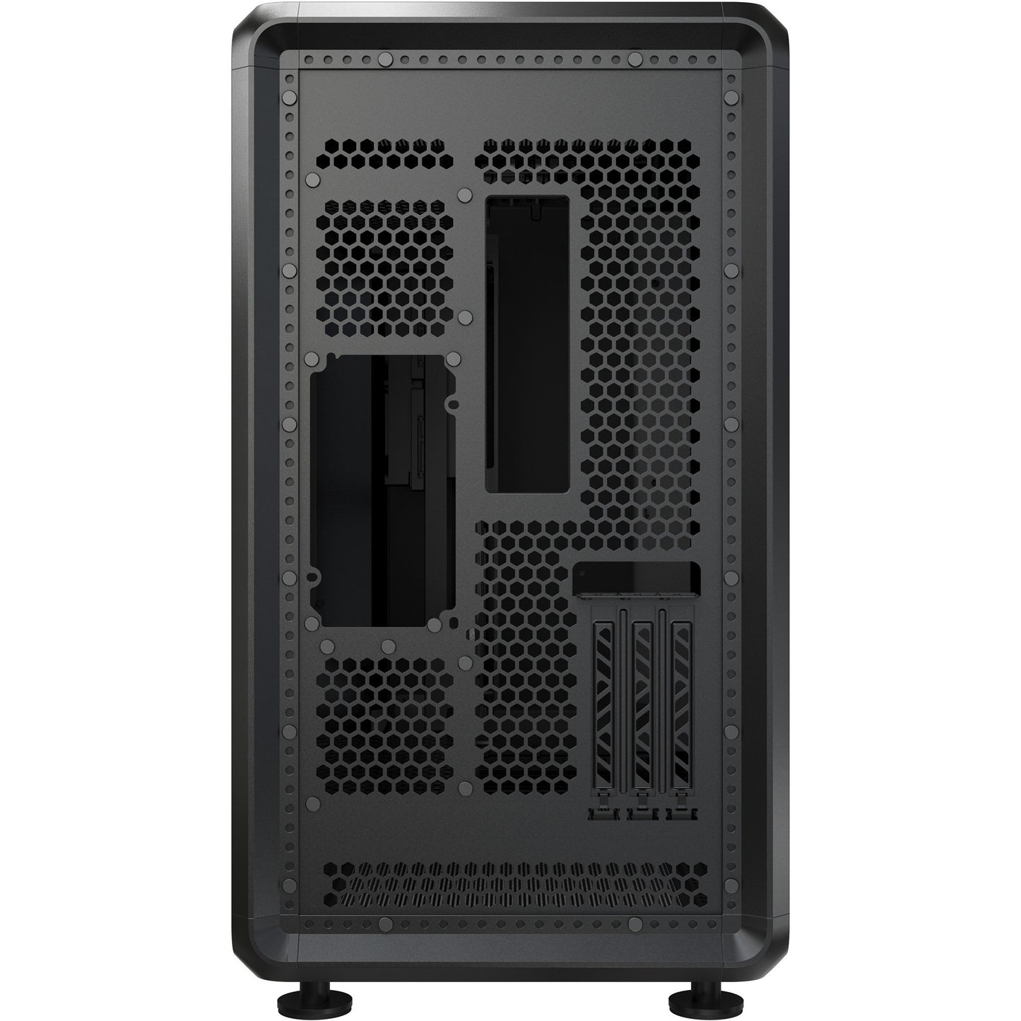 Cooler Master masterframe 360 stage lcd midi tower behuizing (zwart | 2x usb-a | 1x usb-c | tempered glass)