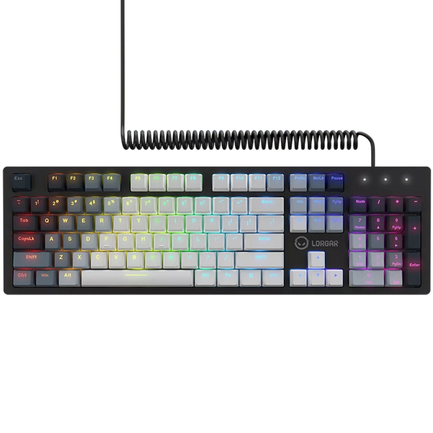 LORGAR azar 514 rgb mechanisch gaming toetsenbord (wit, us lay-out (qwerty), logar dream, 100%, rgb)