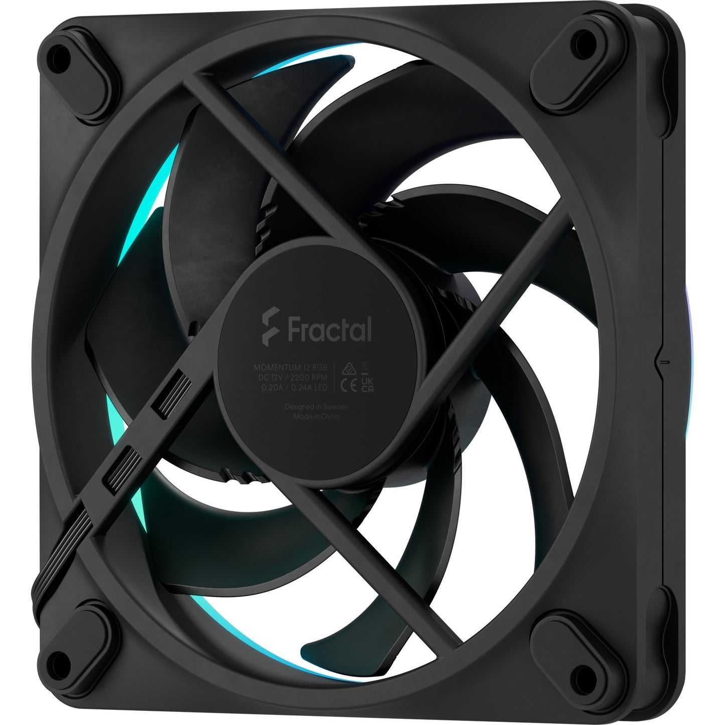 Fractal Design momentum 12 rgb case fan (zwart, 120 x 120 x 25 mm, pwm)