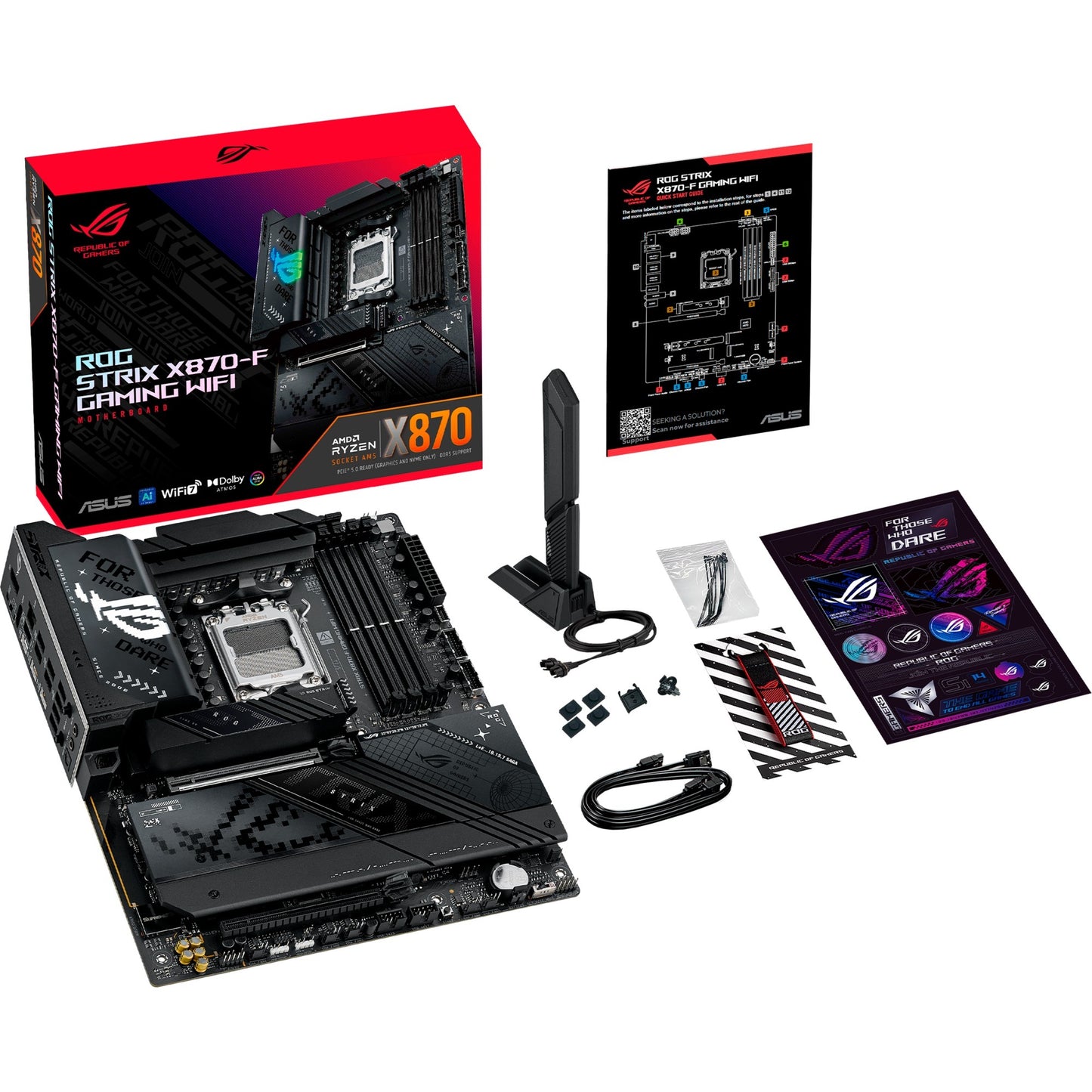 ASUS rog strix x870-f gaming wifi socket am5 moederbord (2.5gb-lan, wi-fi 7, bt, sound, atx)