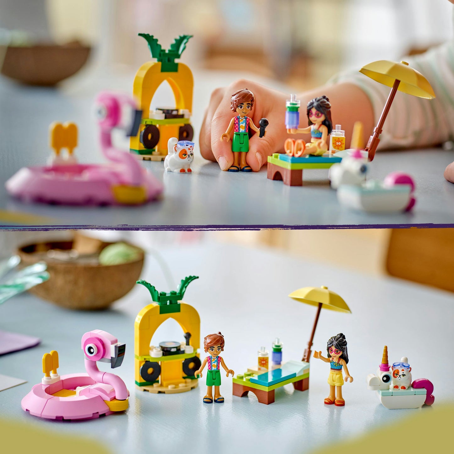 LEGO friends 42658 zwembadfeestje met flamingo en eenhoorn