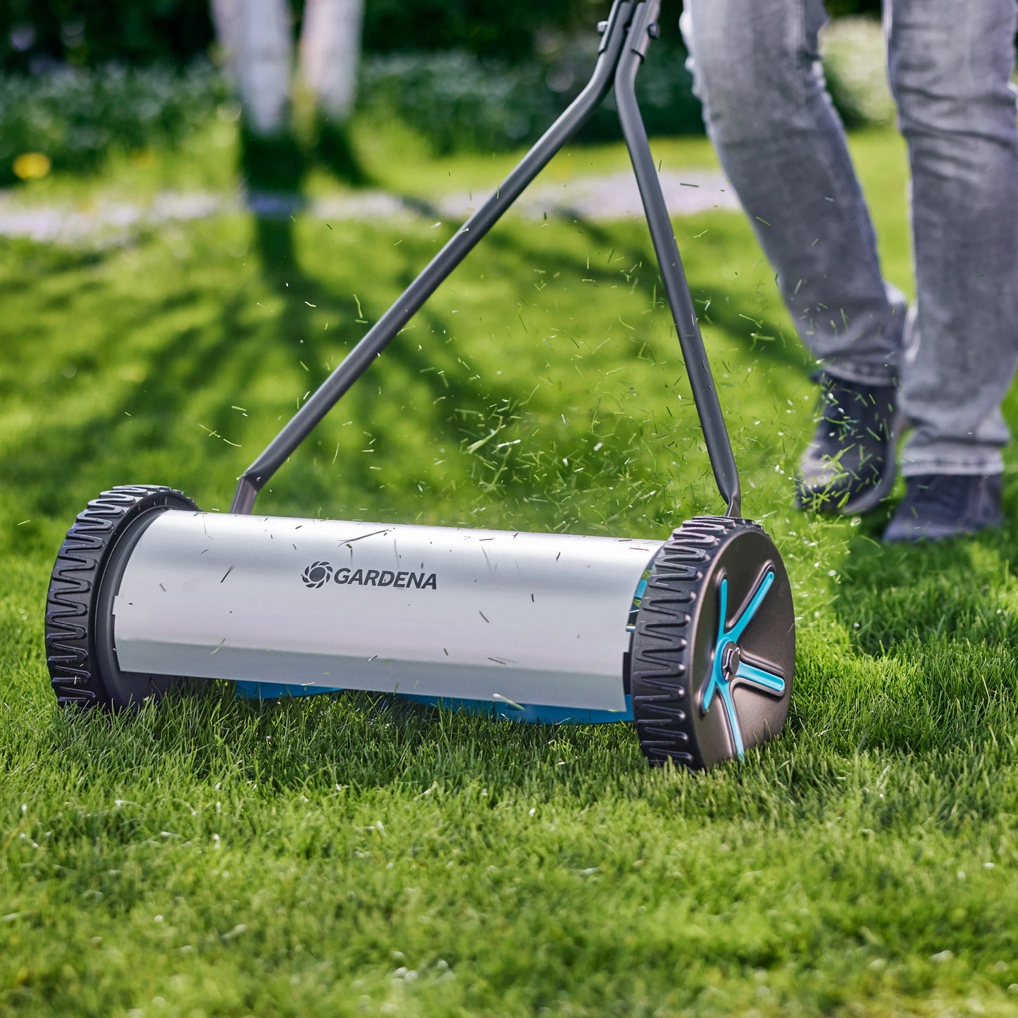 GARDENA kooimesmaaier comfort 400 kooimaaier (grijs turquoise, 11760-20)