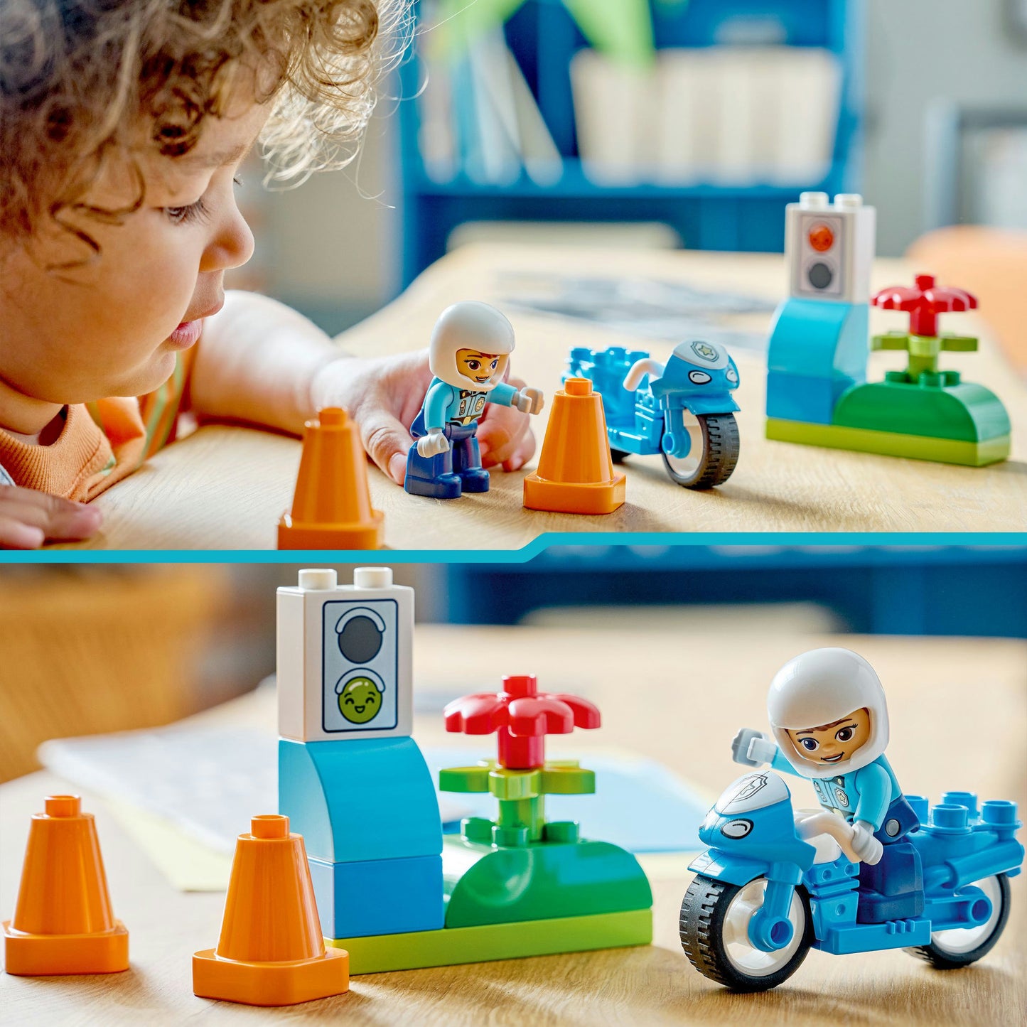 LEGO duplo 10471 blauwe politiemotor