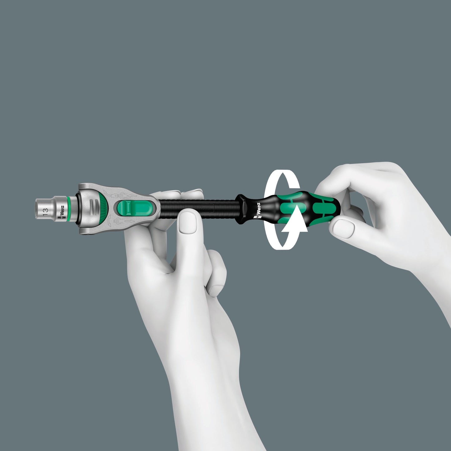 Wera 8100 sa sc 2 zyklop doppenset gereedschapsset (zwart groen, 43-delig, snelheidsratel met draaibare kop)