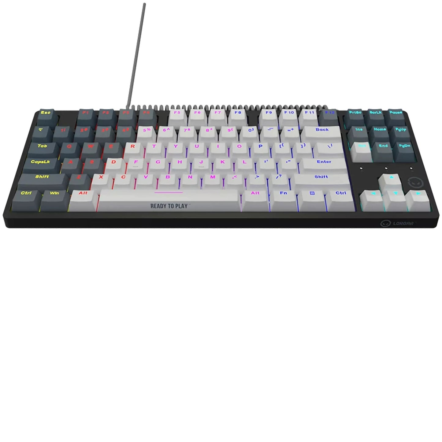 LORGAR azar 514tkl rgb mechanisch gaming toetsenbord (wit, us lay-out (qwerty), logar dream, 80% (tkl), rgb)