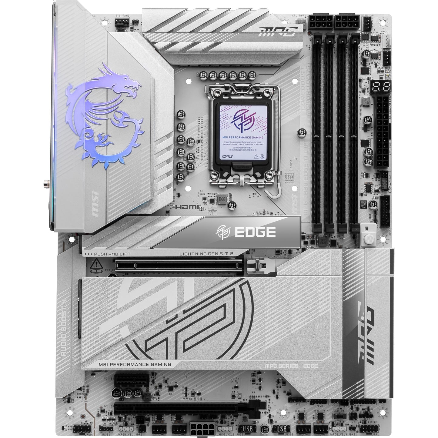 MSI mpg z890 edge ti wifi socket 1851 moederbord (raid, 5gb-lan, wlan, bt, sound, atx)