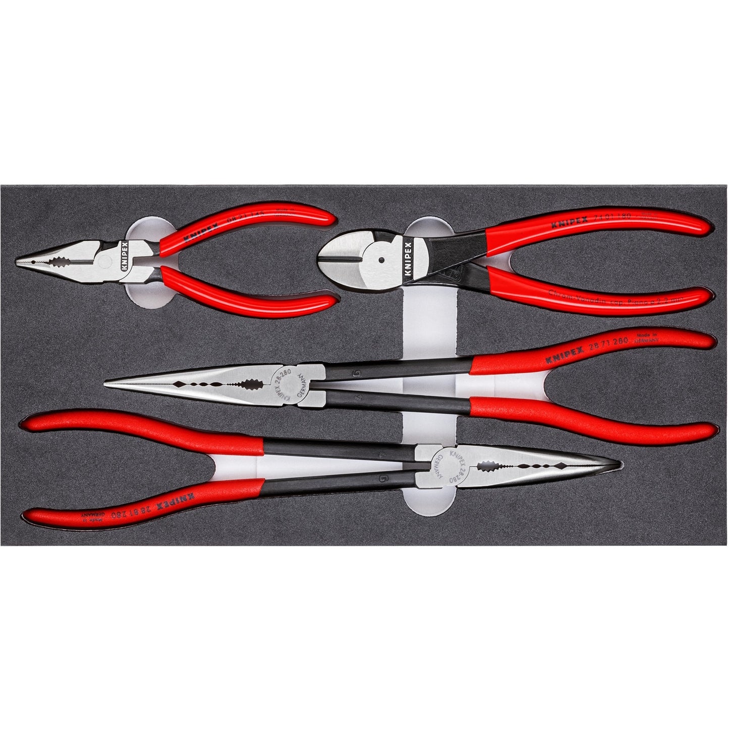 KNIPEX tangen-set automotive 00 20 01 v16 tangenset (rood zwart, 4-delig)