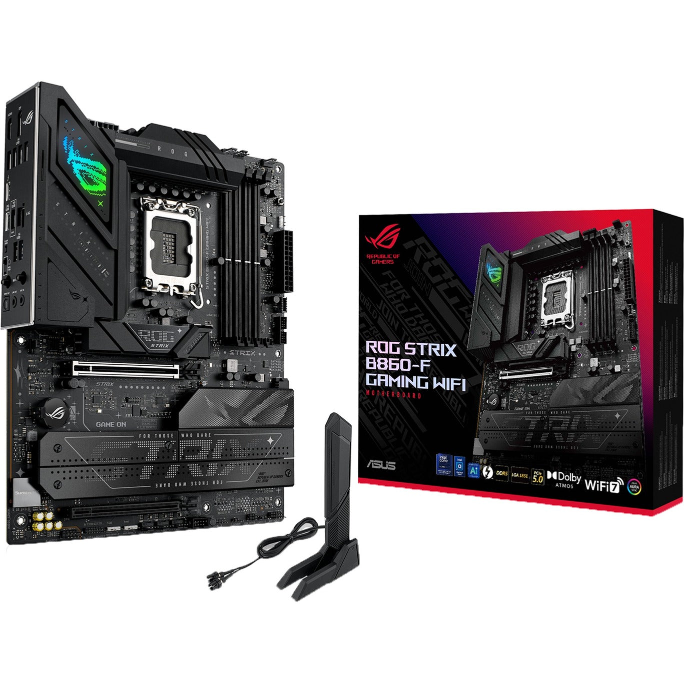ASUS rog strix b860-f gaming wifi socket 1851 moederbord (raid, 2.5 gb-lan, wi-fi 7, bt, sound, atx)