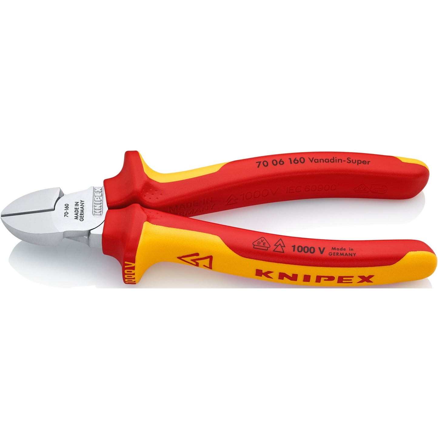 KNIPEX zijsnijtang vde 70 06 160 kniptang (rood geel, vde-getest)