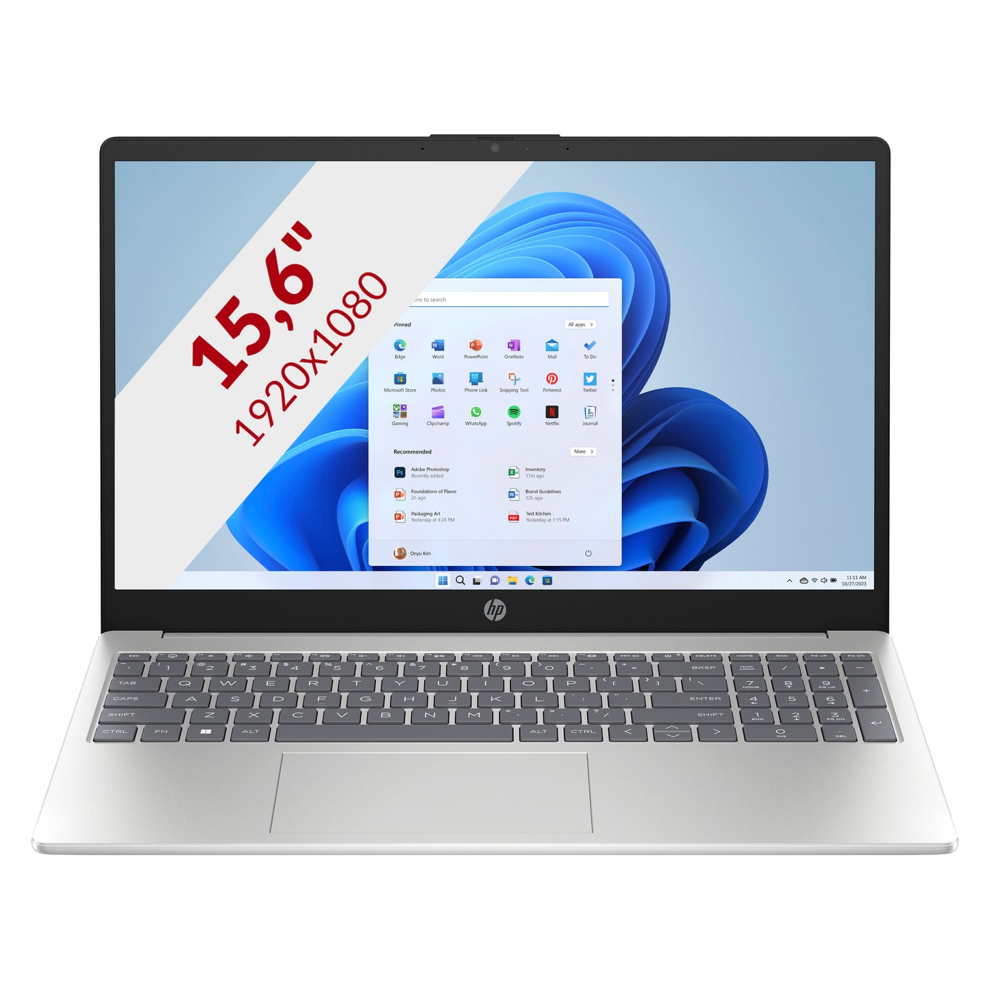 HP 15-fd0072nd (d01d6ea) 15.6 laptop (zilver | i7-1355u | iris xe | 16 gb | 512 gb ssd)
