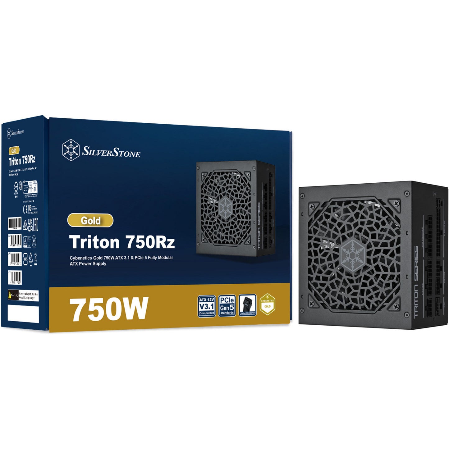 SilverStone triton 750rz modulaire 750 watt voeding (zwart, 1x 12v-2x6, 3x pcie)