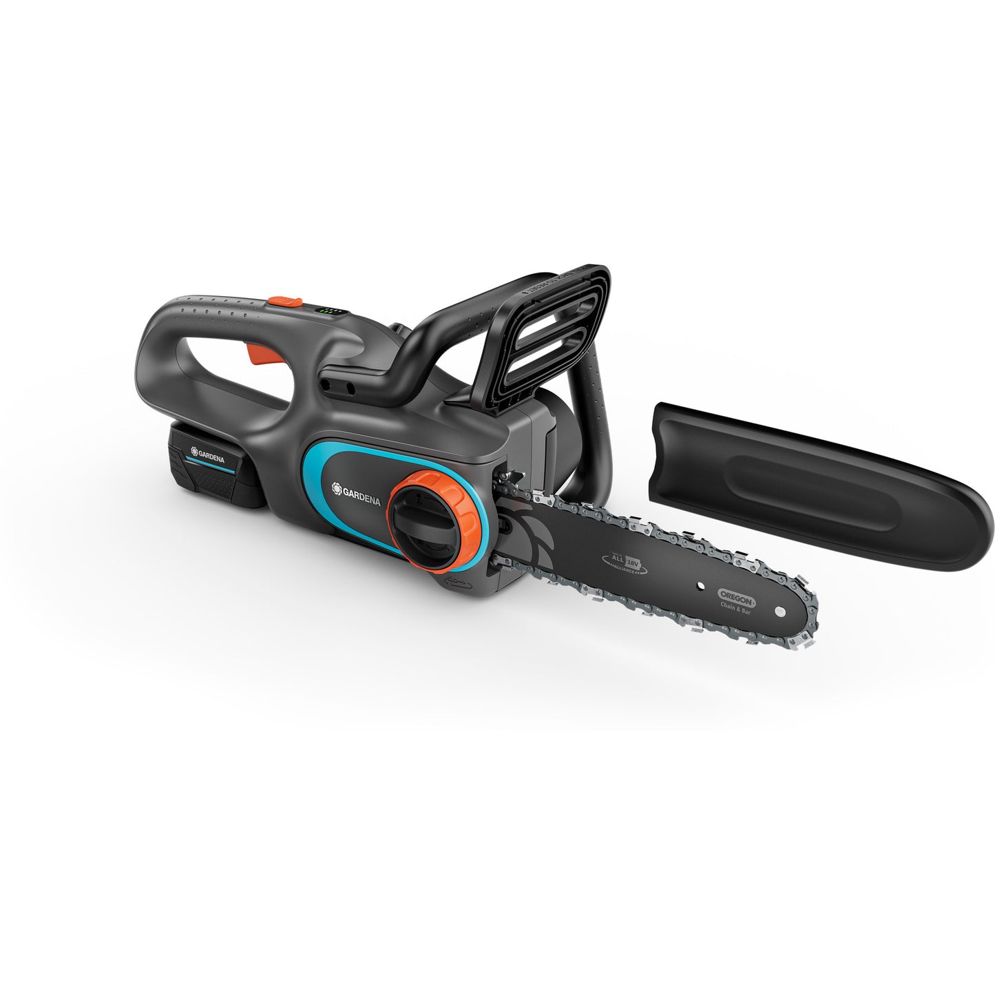 GARDENA accukettingzaag powersaw 250 18v (grijs turquoise, accu en oplader inbegrepen, power for all alliance)