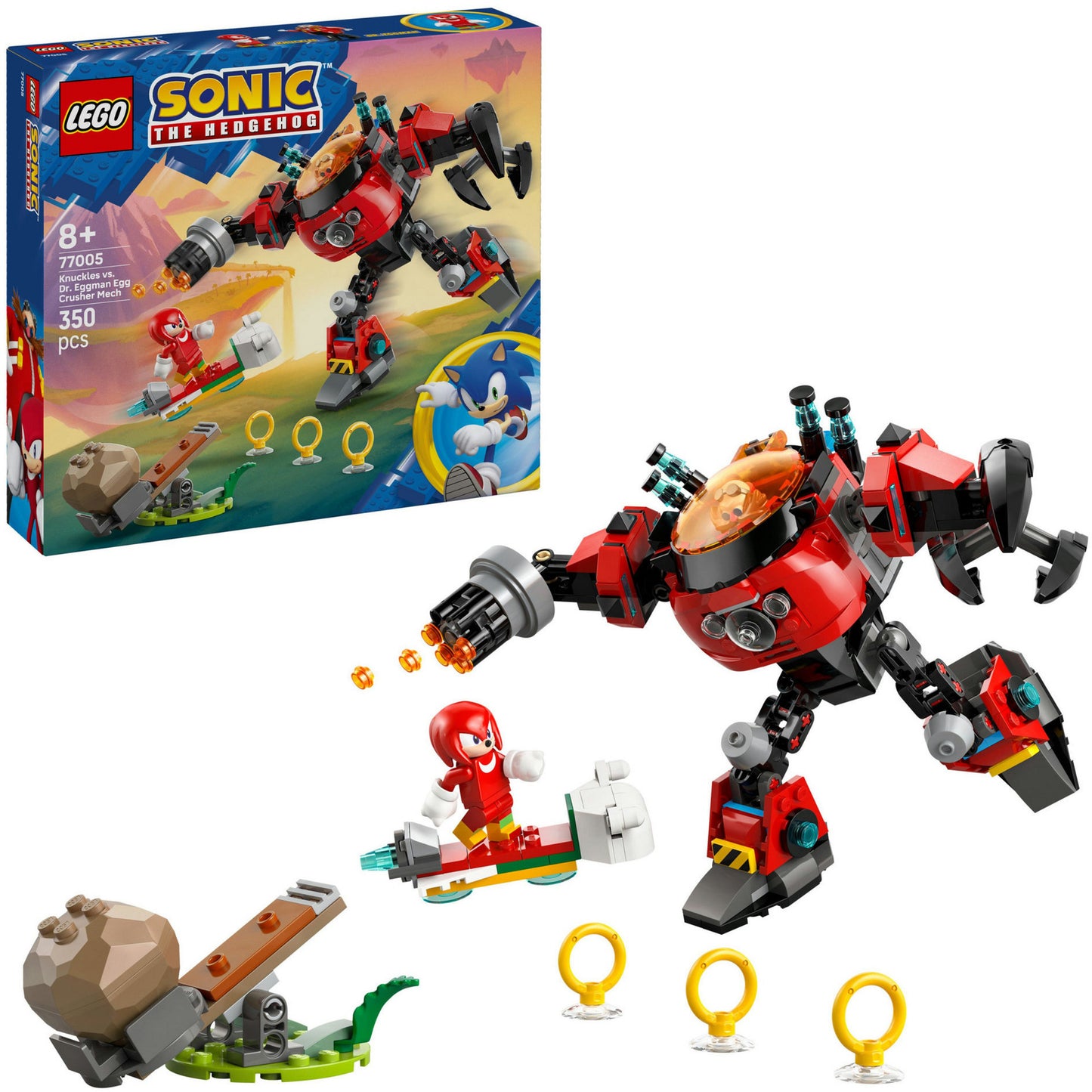 LEGO sonic the hedgehog - knuckles vs. dr. eggman egg crusher mecha constructiespeelgoed (77005)