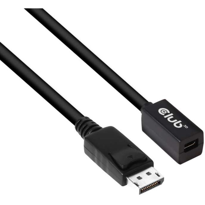 Club 3D mini displayport > displayport 1.4 (male) verlengkabel (zwart, 0,1 meter)