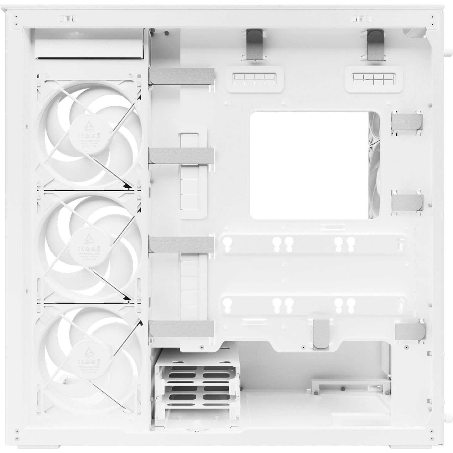 ARCTIC xtender midi tower behuizing (wit | 2x usb-a | 1x usb-c | rgb | tempered glass)