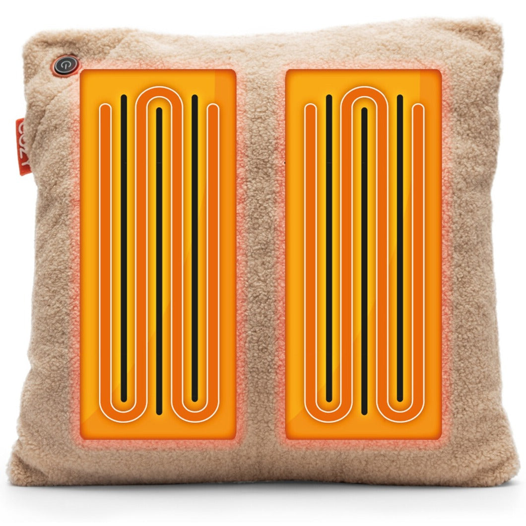 Cozy Una Woolly 45 x 45 cm draadloos warmtekussen (Lichtbruin, Powerbank 5000 mAh)