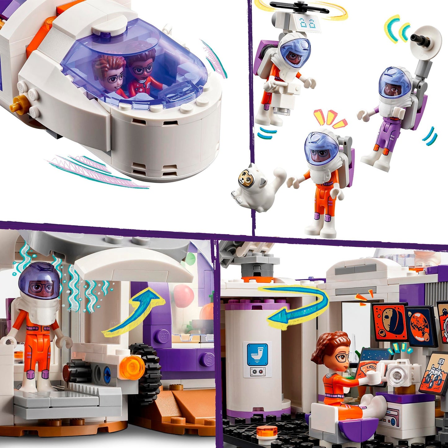 LEGO friends - ruimtebasis op mars en raket constructiespeelgoed (42605)