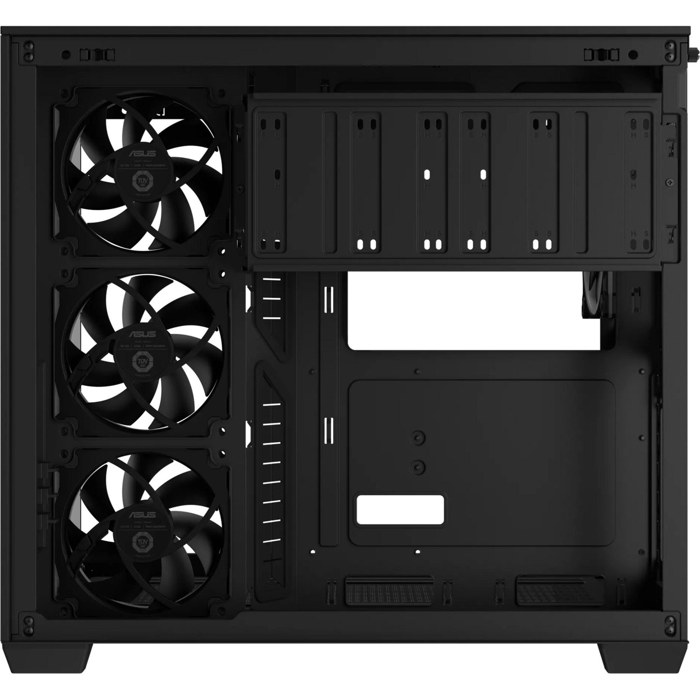 ASUS a32 plus midi tower behuizing (zwart | 2x usb-a | 1x usb-c | rgb | tempered glass)