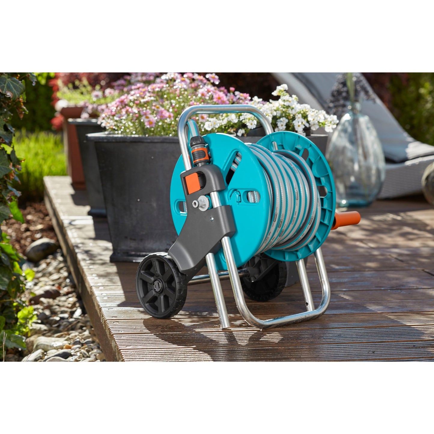 GARDENA slangenwagen aquaroll s set (turquoise grijs, 18502-20)
